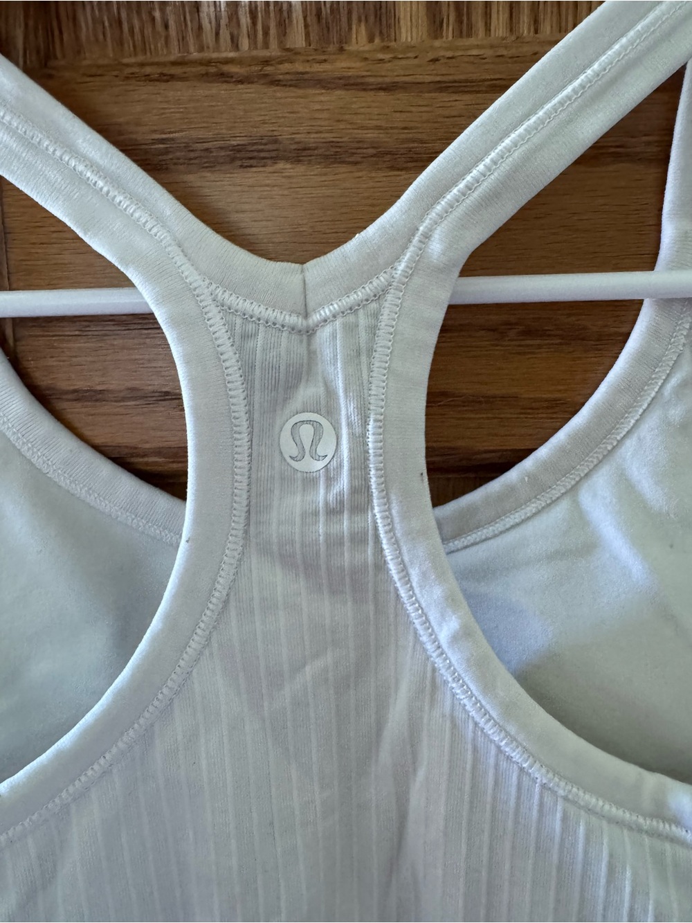 Lululemon White Ribbed Racerback Tank - Picture 2 of 2